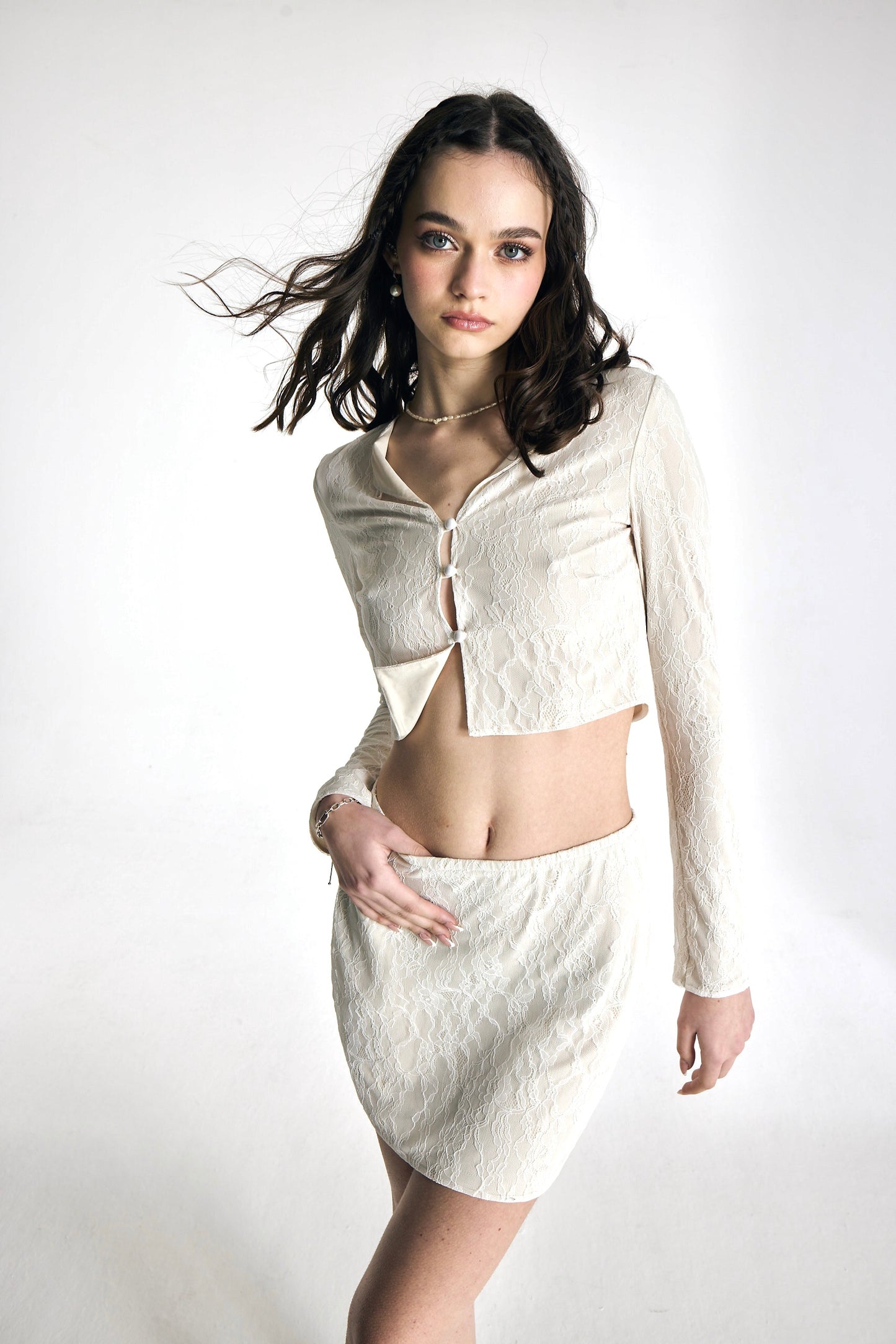 White Pizzo Skirt